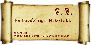Hortoványi Nikolett névjegykártya